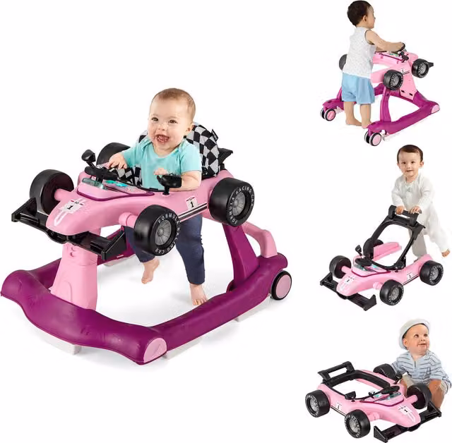 Costway 4-in-1 Kids Push Along Walker in Purple