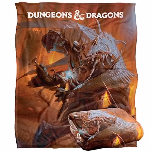 LOGOVISION Dungeons and Dragons Player's Handbook Art Super Soft Fleece Throw Blanket, Multicolour, W/D/H: 152 x 127 cm – 1