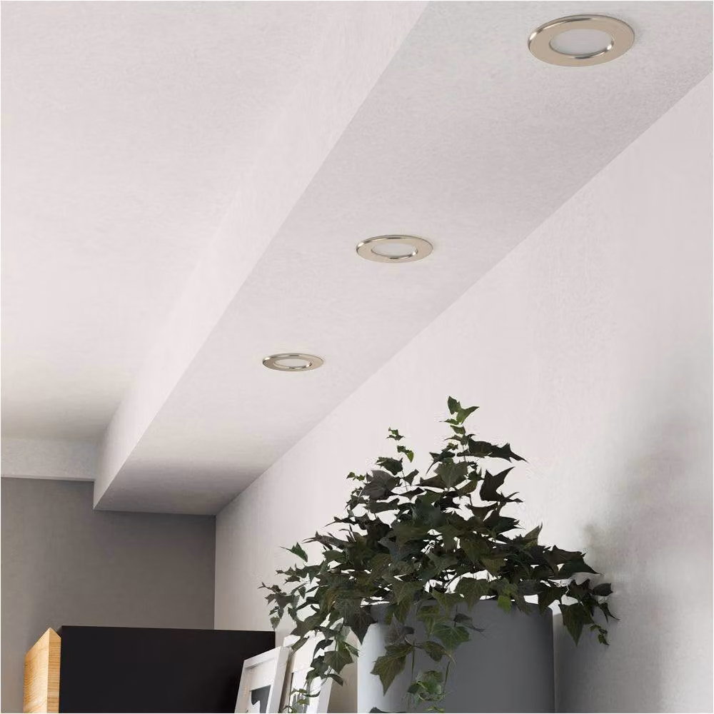 Loops Silver Metal LED Ceiling Spotlight with Bulb Included – 3