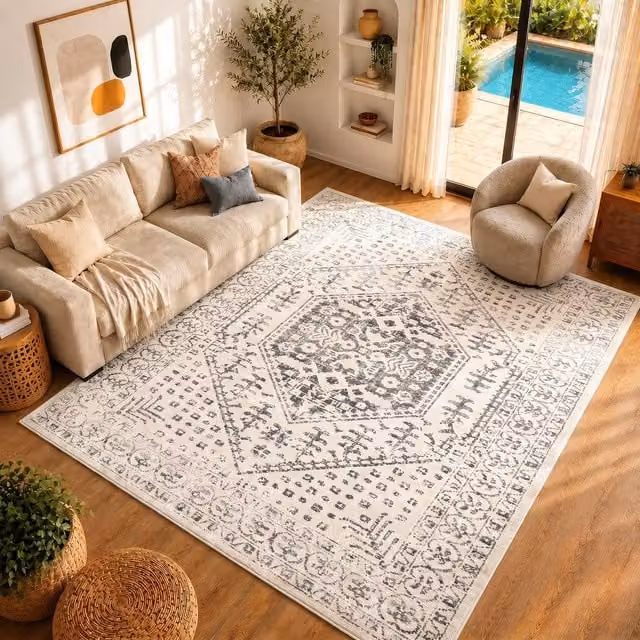 Livabliss City Vintage Boho Rug in Grey and Beige, W: 80 cm, L: 220 cm – 1