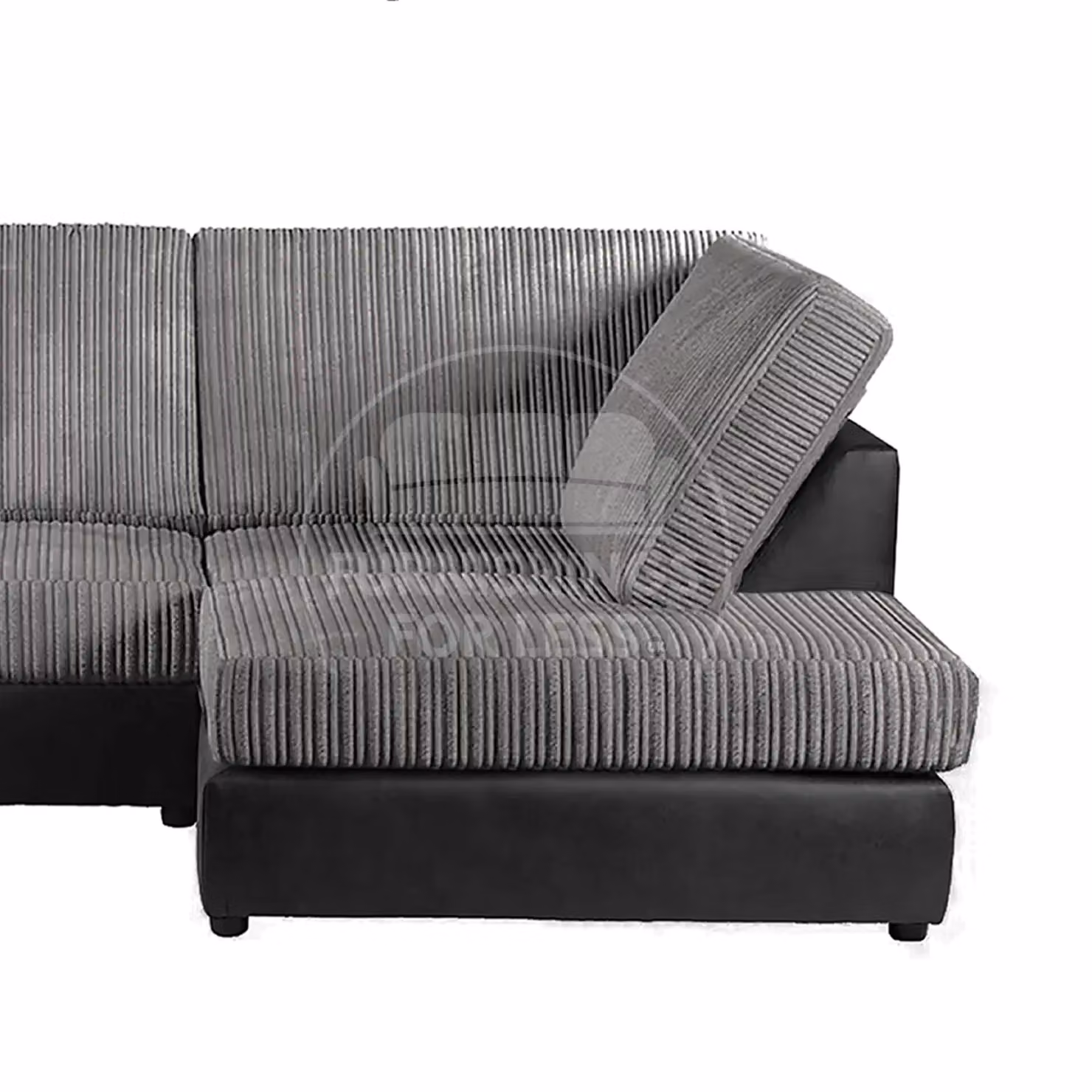 Furnishings For Less UK Luxor Jumbo Cord 5 Seater L-Shape Corner Sofa, Grey, Right Hand Facing – 2