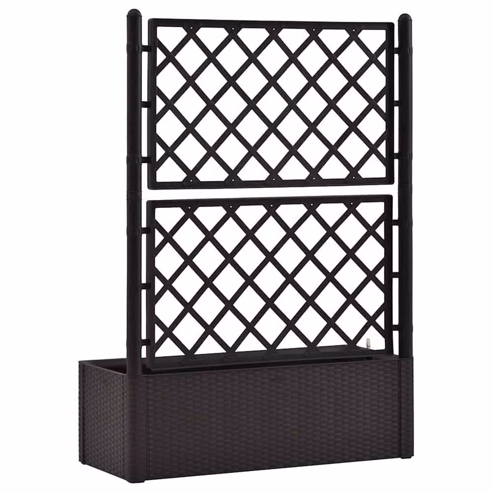 Berkfield Home Garden Raised Bed with Trellis and Self-Watering System in Anthracite Black – 6