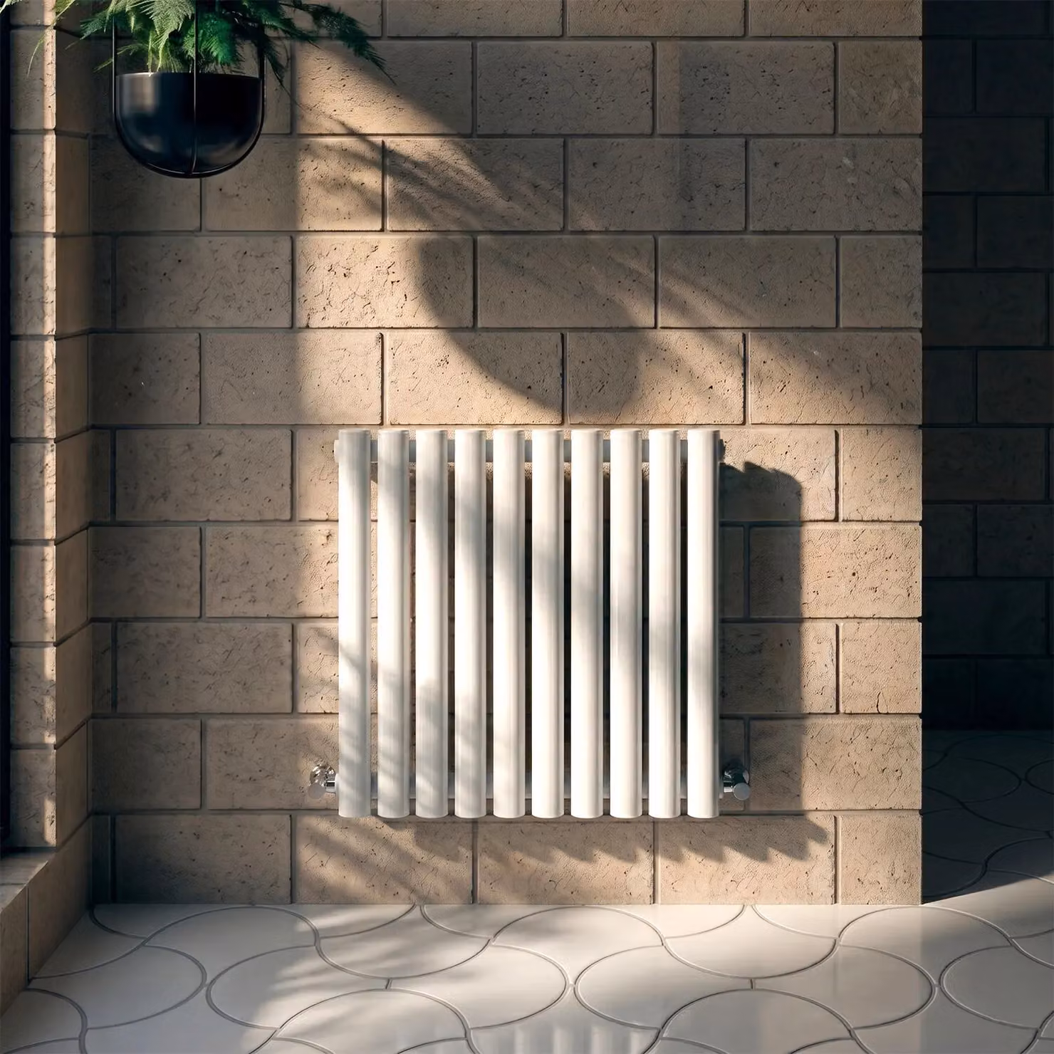 Balterley Embrace Horizontal Double Panel Radiator, White, W: 60.0 cm, H: 58.6 cm – 3