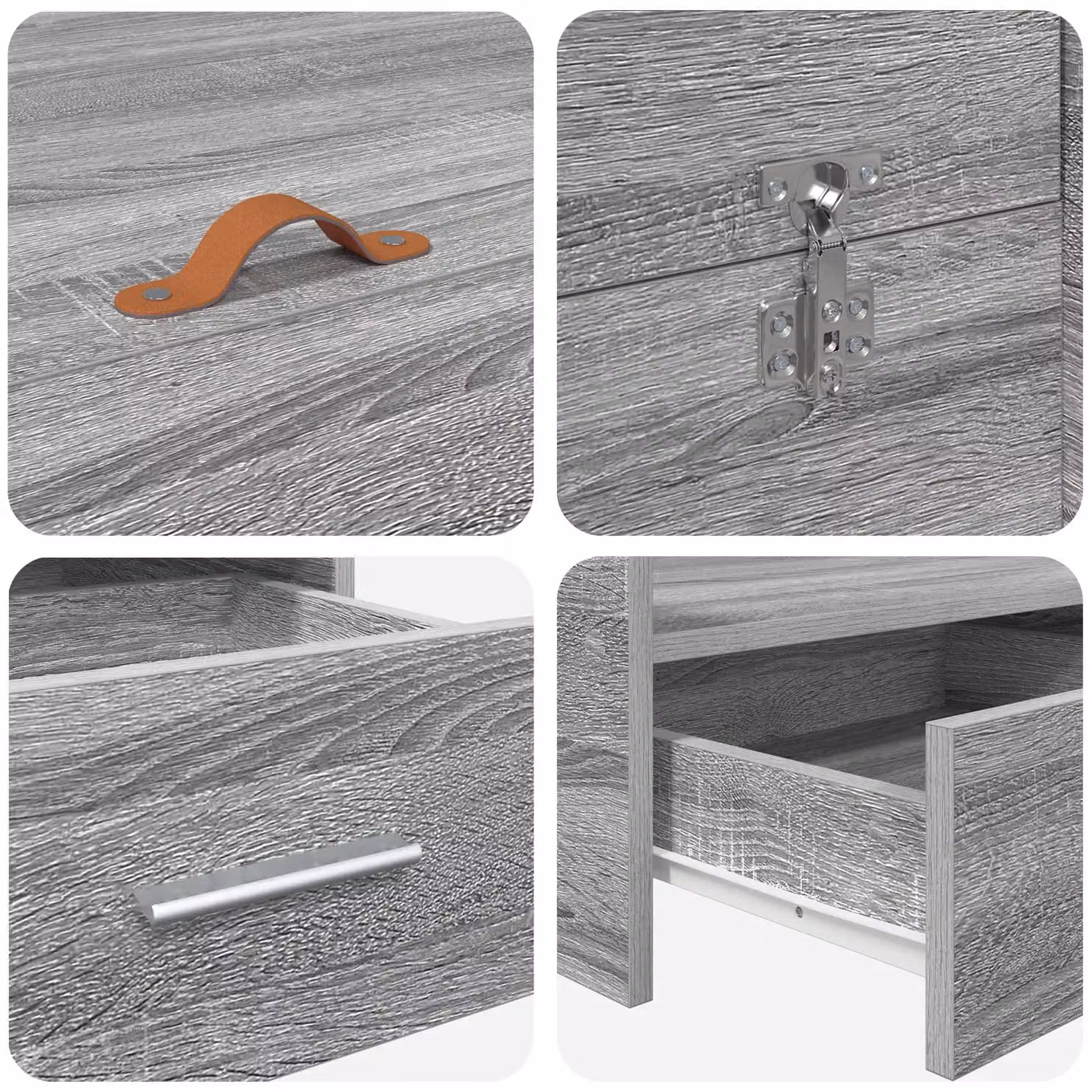 Berkfield Home Storage Bed Frame in Grey Sonoma, Engineered Wood, W: 120 cm, L: 190 cm – 2