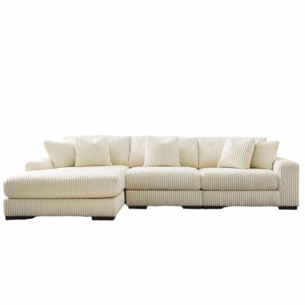 Snug Furniture Birmingham Ltd Jumbo Cord 3 Piece Modular Left Hand Sofa in Ivory – 2