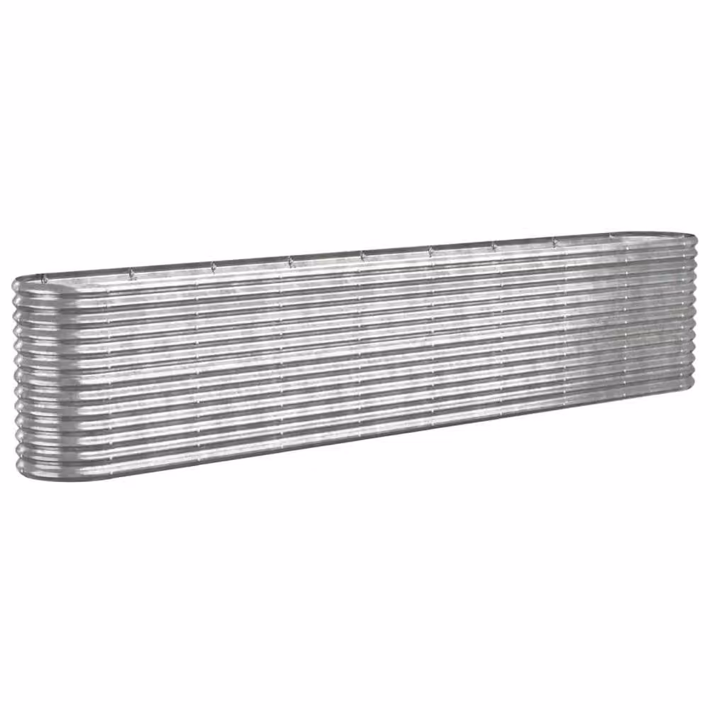 Berkfield Home Garden Raised Bed in Silver Powder-coated Steel, W: 332 cm, D: 40 cm, H: 68 cm – 3