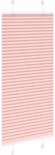 Berkfield Home Single Pleat Polyester Fabric Blind in Pink, W: 65 cm, H: 150 cm