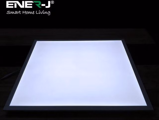 ENER-J Pack of 2 LED Backlit Recessed Ceiling Panel Lights, White, 40W, 4000K, 60 x 60 cm, H: 19 cm – 1