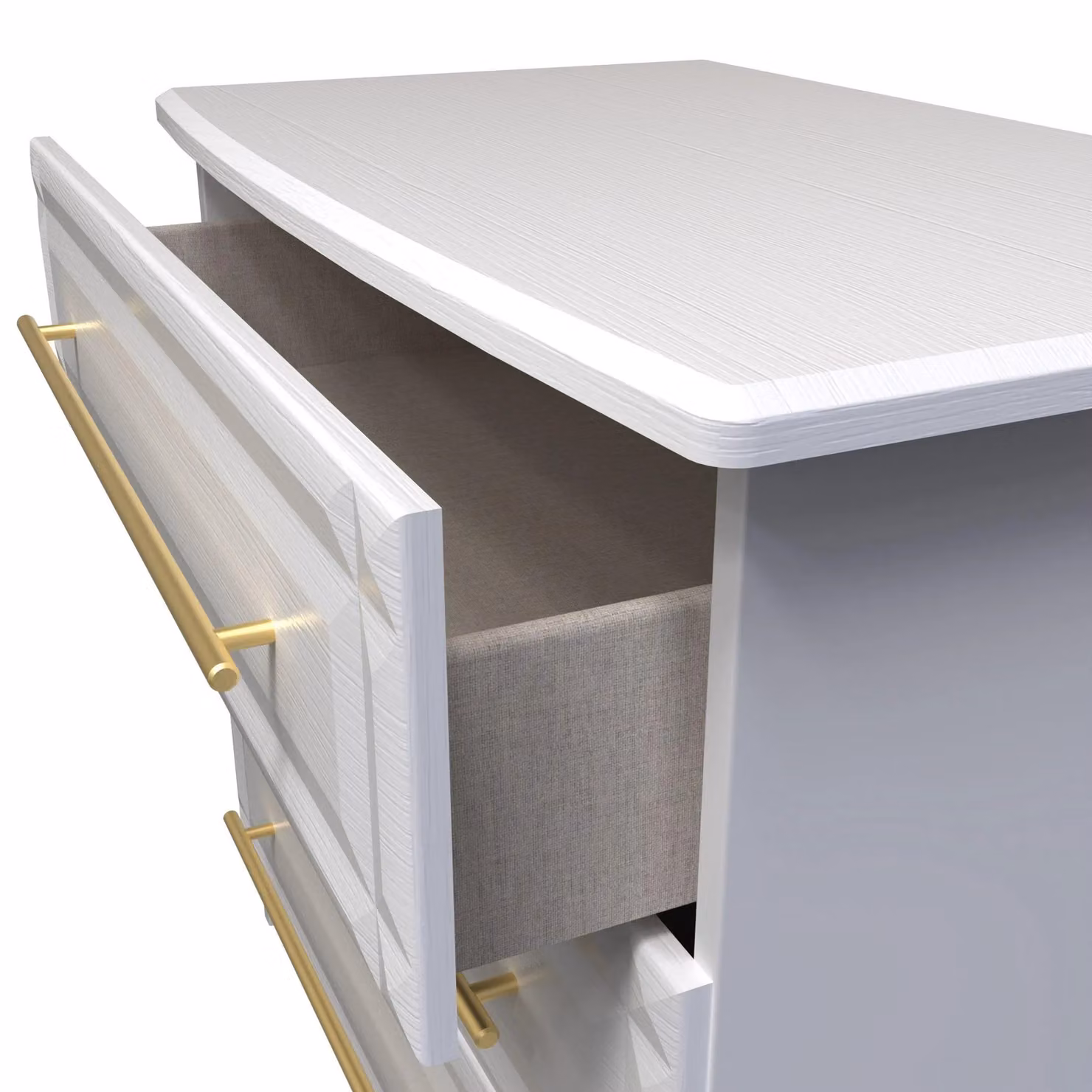 Hereford 2 Drawer Chest in White and Gold – 2