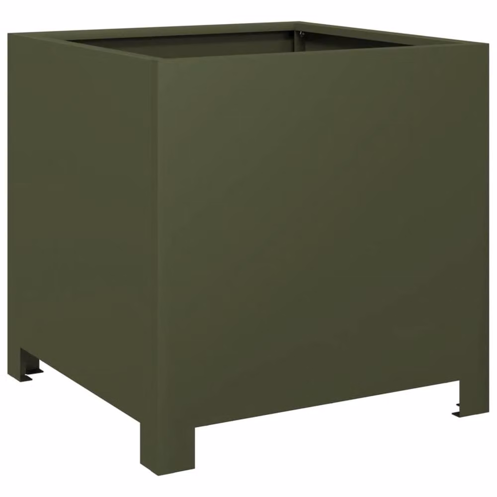 Berkfield Home Garden Steel Planter Tubs, 2 Pack, Green, W/D/H: 40 x 40 x 40 cm – 5