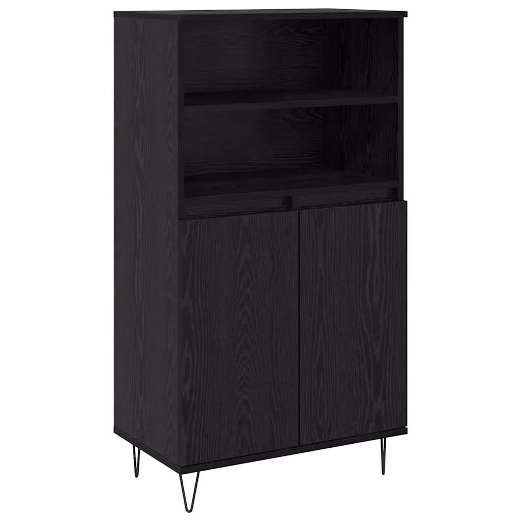 Berkfield Home Modern Black Highboard with Internal Shelves and Hinged Doors – 2