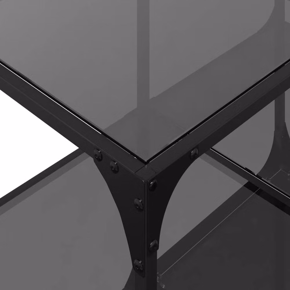 Berkfield Home Modern Rectangular Coffee Table with Black Glossy Glass Top and Steel Frame, W/D/H: 78.5 x 40 x 40 cm – 5
