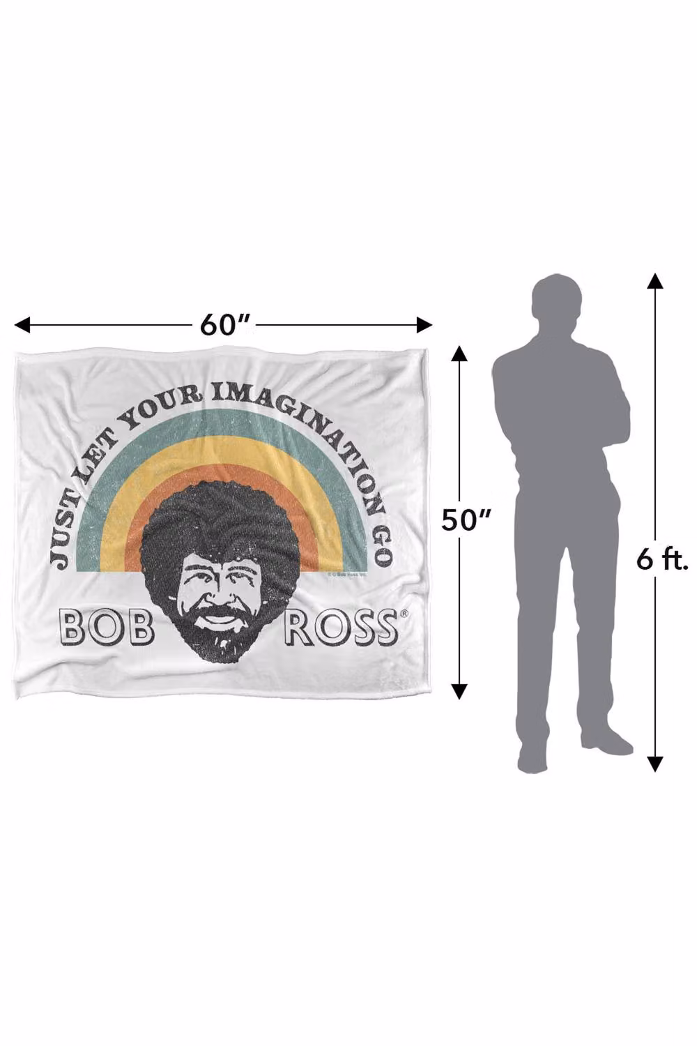 Bob Ross Rainbow Silky Touch Super Soft Fluffy Polyester Throw Blanket in Multicolour – 2