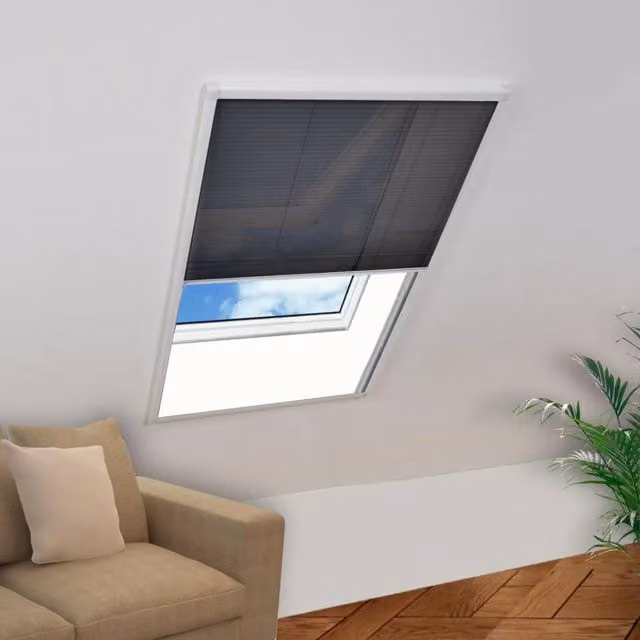 Berkfield Home Pleated Aluminium Insect Screen for Windows, Black, W: 80 cm, H: 120 cm – 1