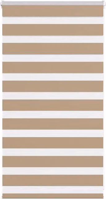 Berkfield Home Zebra Blind in Sand Brown, W: 90 cm, H: 100 cm