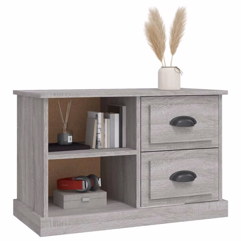 Berkfield Home Grey Sonoma TV Cabinet in Engineered Wood W: 73 cm, D: 35.5 cm, H: 47.5 cm – 3