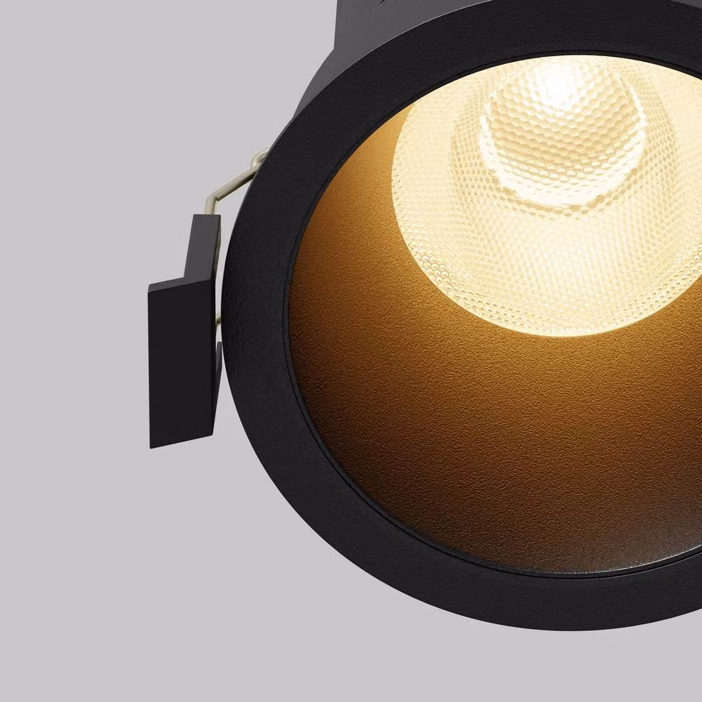Netlighting Dip Round LED Recessed Step Wall Lamp in Black with Warm White 2700K Light – 2