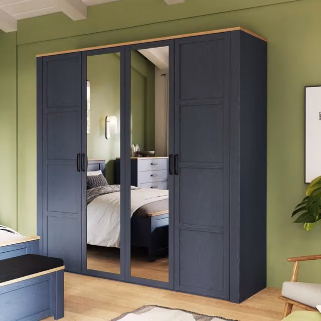 Furniture To Go Bohol 4 Door Wardrobe in Navy Blue