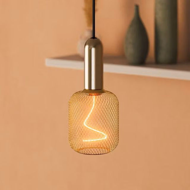 Osram Decor Square LED Spiral Filament Bulb, Gold and Black, 3.5W, Warm White, 170lm, E27, Dimmable, 100mm Diameter – 2