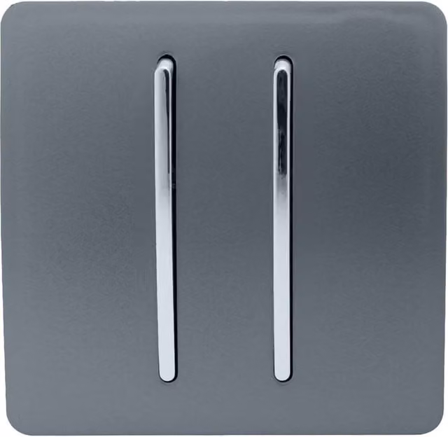 Trendi 2 Gang 3 Way Intermediate 10 Amp Rocker Light Switch in Warm Grey – 1