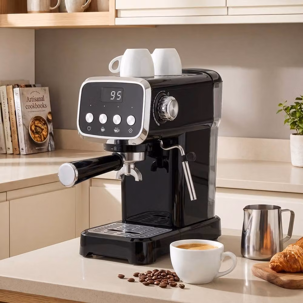 HOMCOM Espresso Machine with 20-Bar Pressure in Black – 2