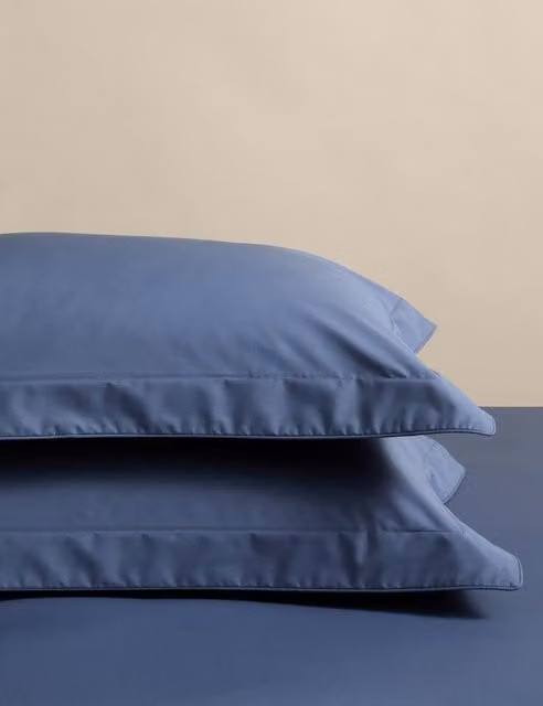 M&S 2 Pack Egyptian Cotton Oxford Pillowcases in Slate Blue