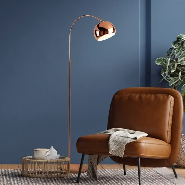 Lighting Collection Copper Arch Floor Lamp