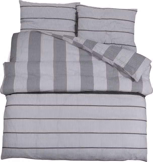 Berkfield Home Grey Cotton Duvet Cover and Pillowcase Set, 200 x 200 cm