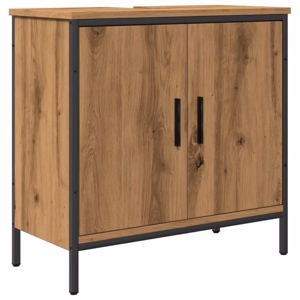 Berkfield Home Artisan Oak Sink Cabinet in Brown, W/D/H: 60 x 30 x 60 cm – 2