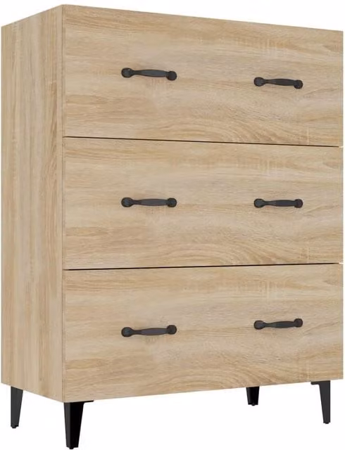 Berkfield Home Sonoma Oak Sideboard in Brown, W/D/H: 69.5 x 34 x 90 cm