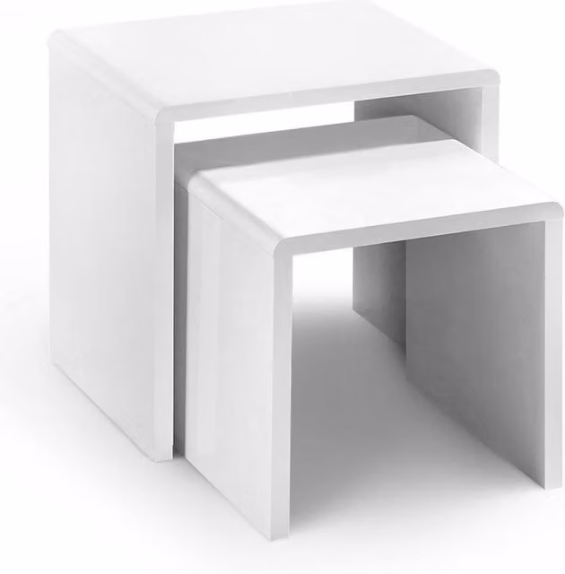Cheshire Stratton Contemporary Nest of 2 Tables in White Glossy Finish – 1
