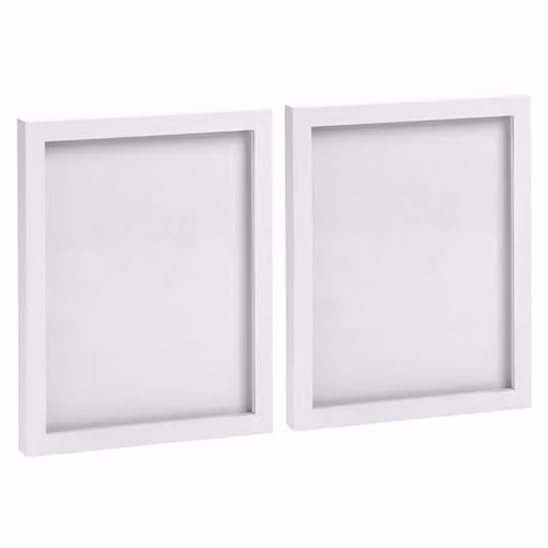 Nicola Spring Rectangular Single Photo Frames, Pack of 2, White, Fits 8 x 10 inch