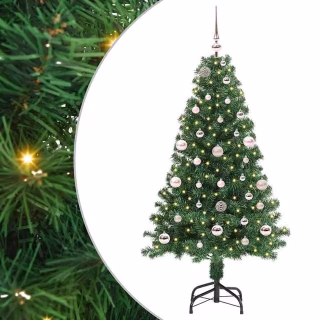 Berkfield Home Artificial Christmas Tree with 150 LEDs and Stand, Green, Height: 150 cm – 1