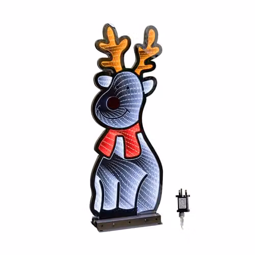 Samuel Alexander 60cm Infinity Standing Christmas Reindeer Decoration with White, Red and Gold LEDs – 2