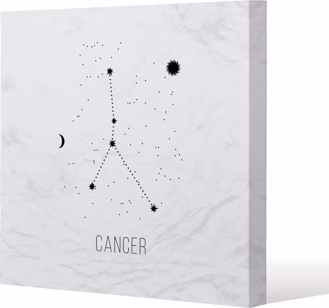 Benjamin Tate Design LTD Astrology Sign Cancer Minimalist Abstract Canvas Wall Art, White, Width: 101 cm