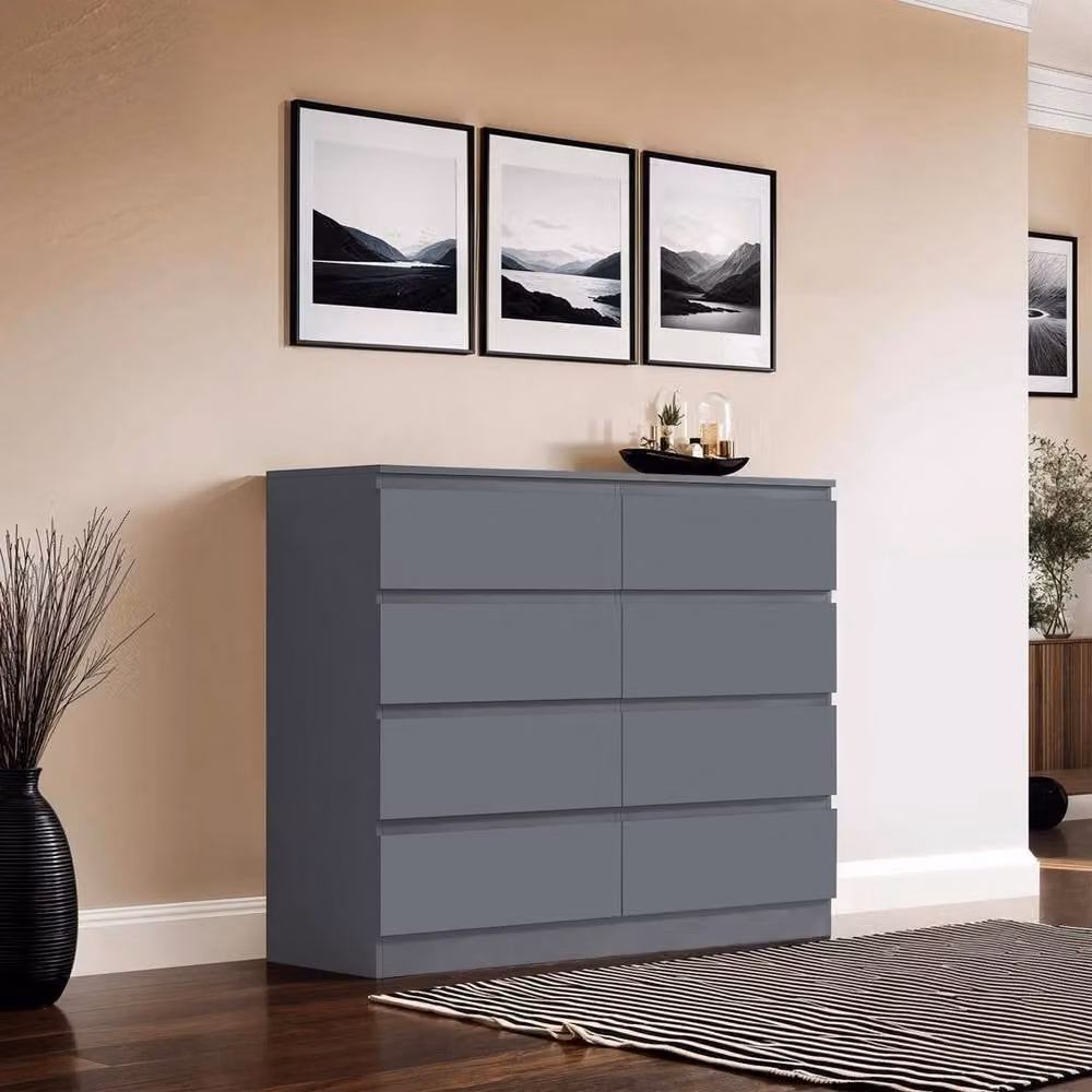KORVIXA 8 Drawer Chest of Drawers in Grey – 3