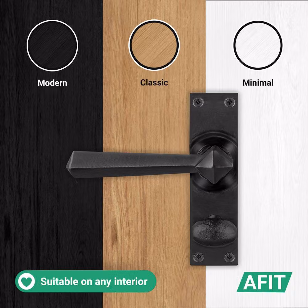 AFIT Black Antique Cast Iron Bathroom Handles and Hinges Set – 4