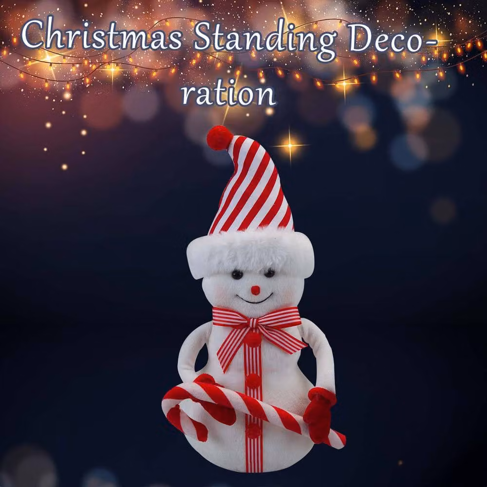 VFM e-Store Christmas Snowman Tabletop Decoration, White and Red, H 32 cm x W 13 cm – 3