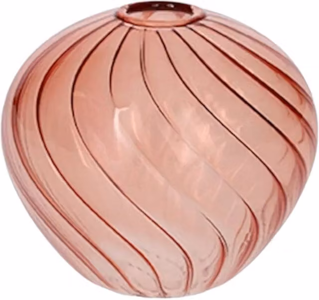 Kingsbury Gifts Pink Glass Swirl Pattern Decorative Bud Vase, Height: 7 cm