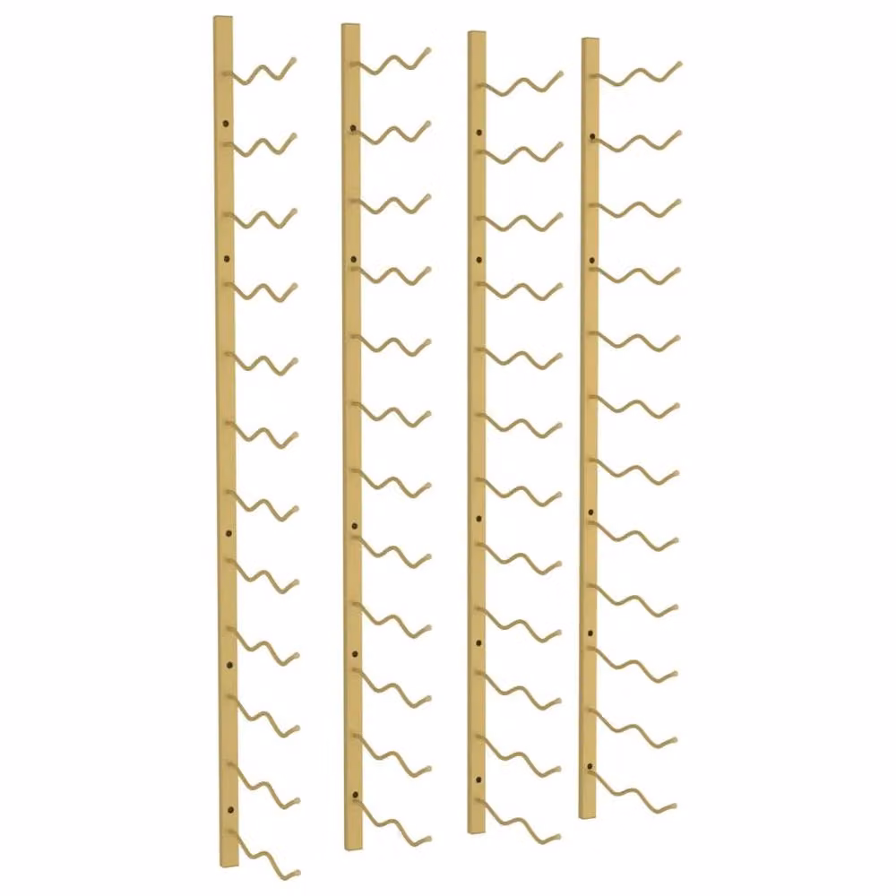 Berkfield Home Wall Mounted Gold Metal Wine Rack for 24 Bottles, Set of 2 – 3