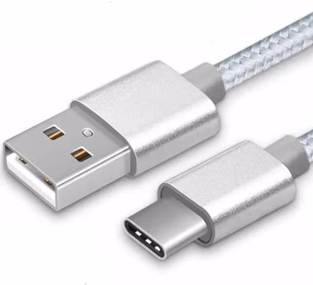 ShaniTech Pack of 2 White Nylon Braided USB C to USB A Charging Cables, 2m