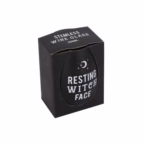 KDMD Resting Witch Face Stemless Wine Glass in Black and Transparent – 2