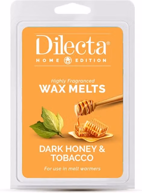 Dilecta Scent Highly Fragranced Wax Melts in Dark Honey and Tobacco, Brown