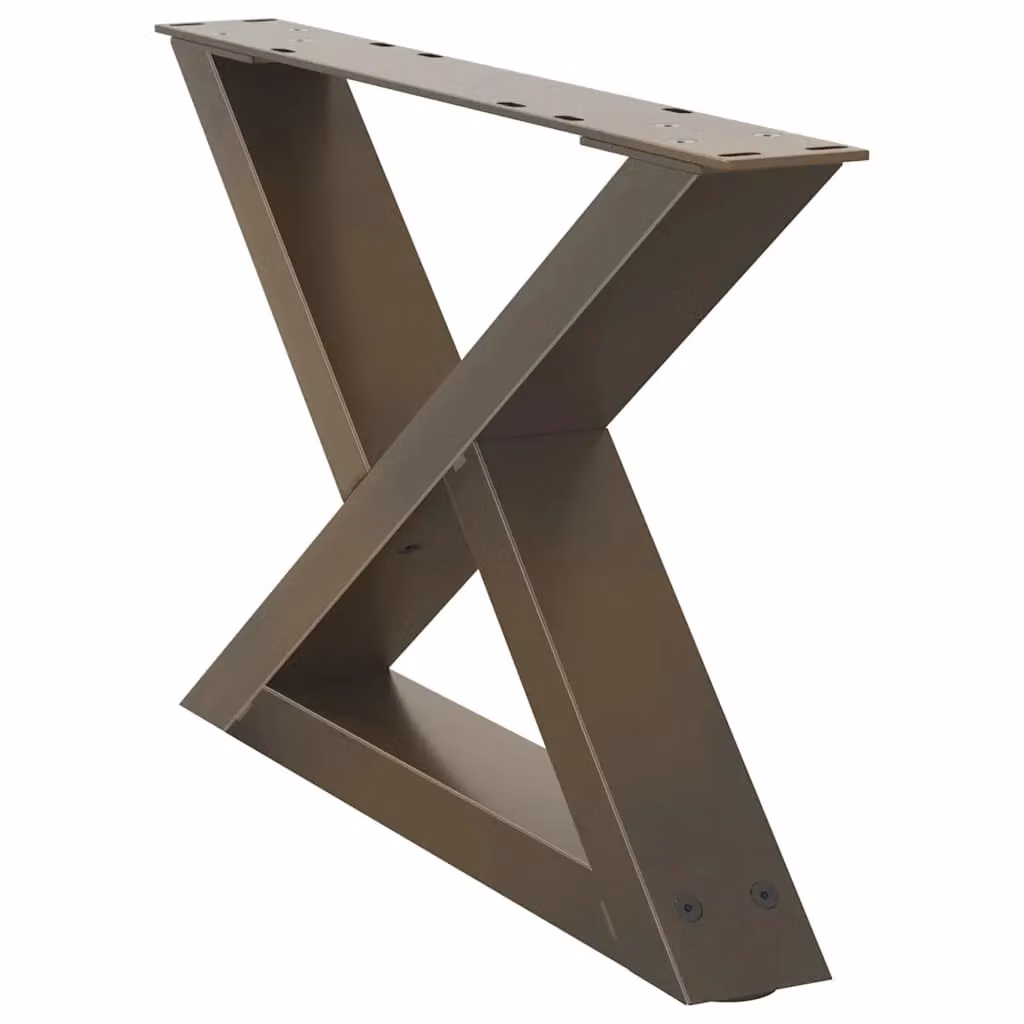 Berkfield Home Steel Coffee Table Legs, 2 Pieces, Brown, H: 50 cm, W: 30 cm – 2