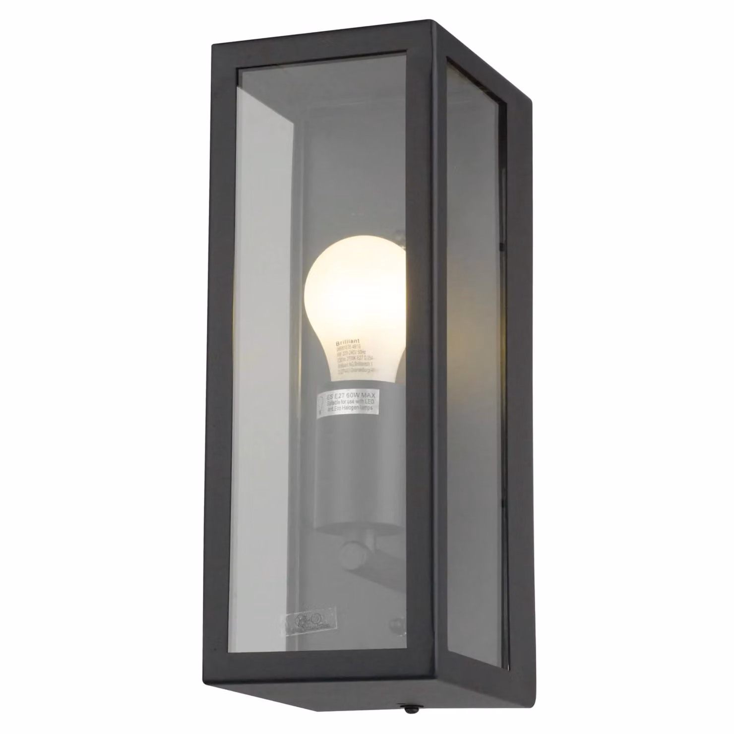 First Choice Lighting Montrose Set of 2 Black Outdoor Wall Lights with Transparent Glass – 2