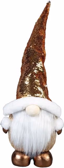Shatchi Gold Scandinavian Gnome Santa Christmas Figurine, Height: 56 cm – 1