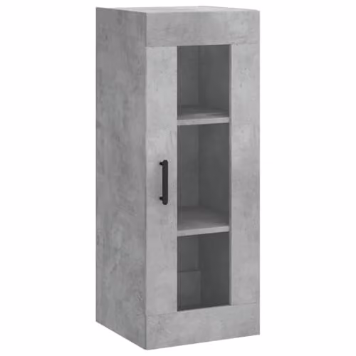 vidaXL Wall Mounted Cabinet with Glass Doors, Grey, W/D/H: 34.5 x 34.0 x 90.0 cm – 1