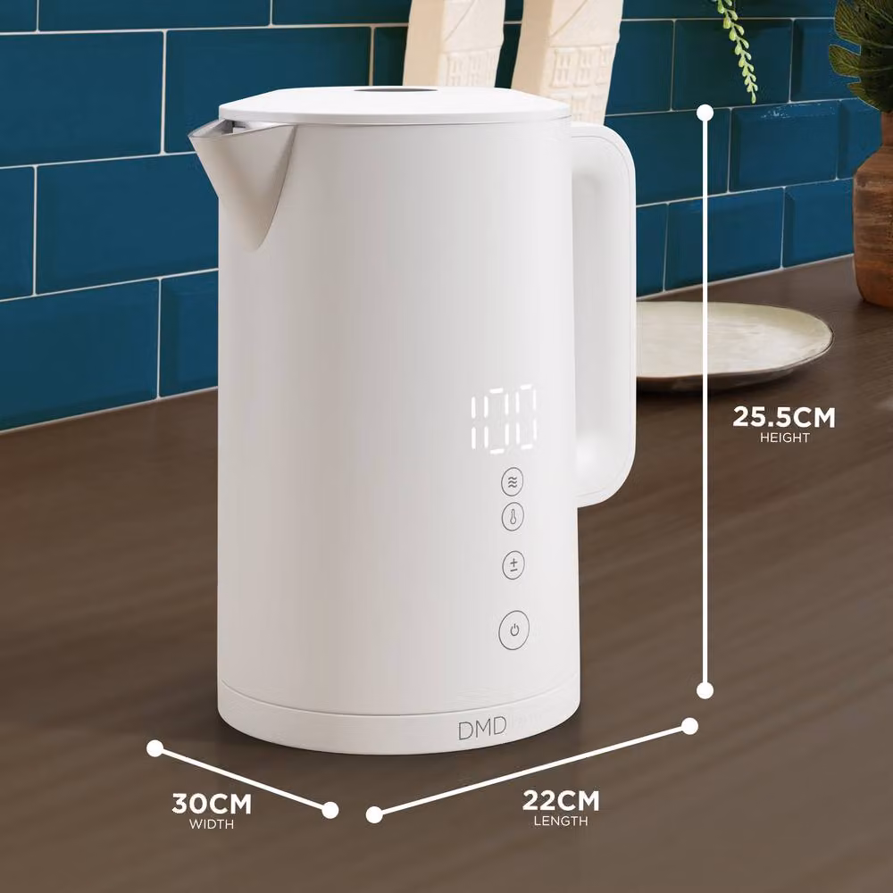 DMD Collective 1.5L Smart Kettle with Wi-Fi, Touchscreen, App and Voice Control, 2200W, White – 2