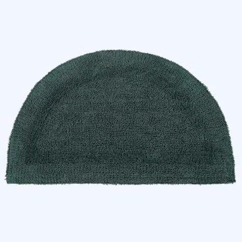 Homescapes Luxury Semi Circle Cotton Bath Mat, Green, W/D/H: 80 x 50 x 1 cm – 3