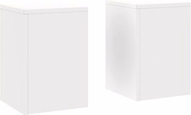 Berkfield Home Outdoor Plant Stand Pillar Set of 2, White Steel, W/D/H: 24 x 24 x 35 cm